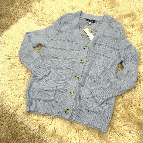 Urban Outfitters Lightweight Light blue oversized cardigan Size XS New - Picture 1 of 9